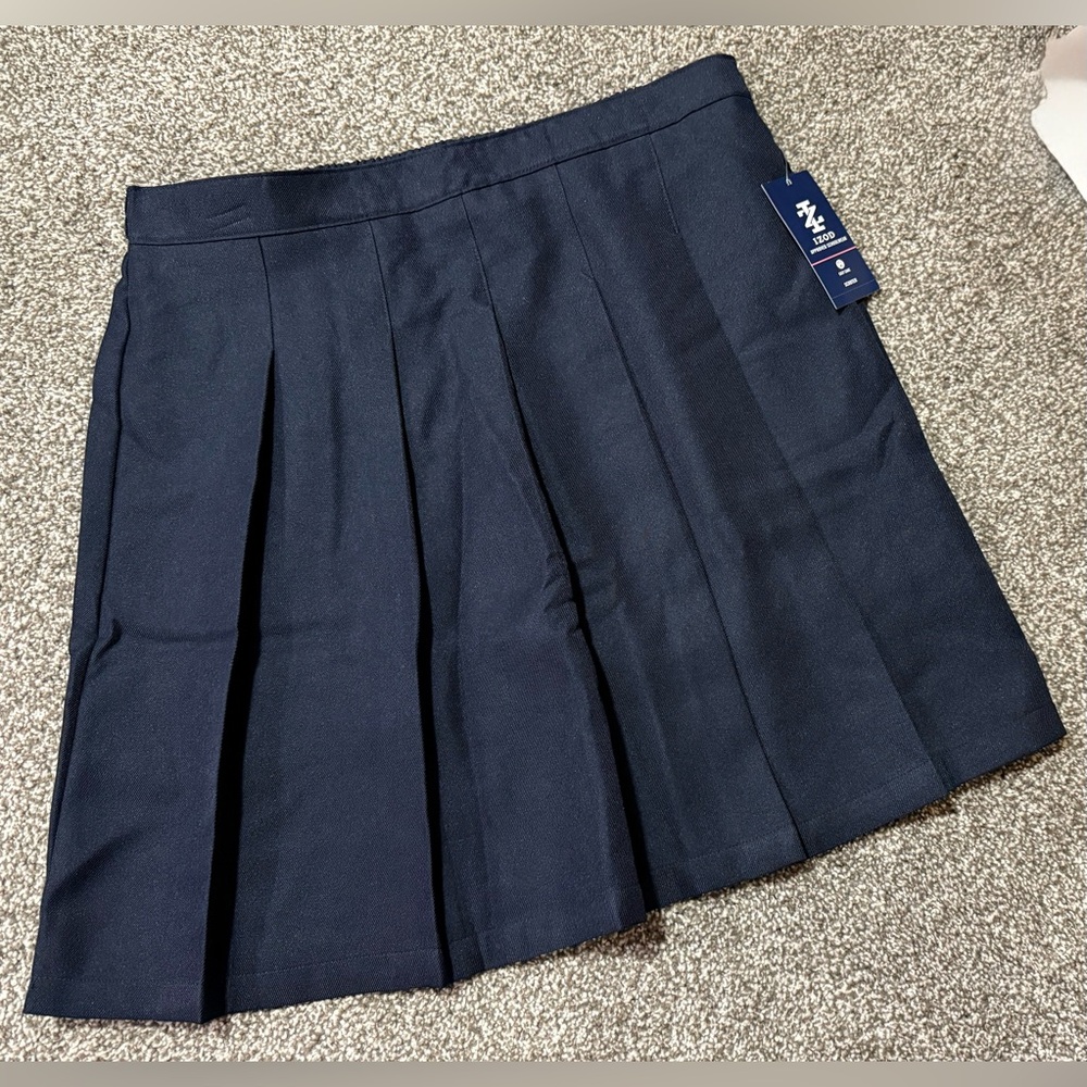 Izod Approved Schoolwear Girls 18.5 Plus Dark Blue Pleated Skirt W/Builtin Skort